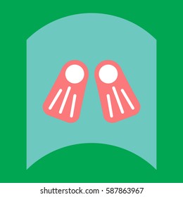 flat vector icon design collection underwater flippers