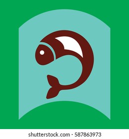 flat vector icon design collection fish silhouette