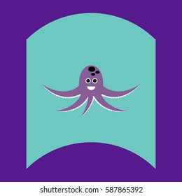 flat vector icon design collection octopus silhouette