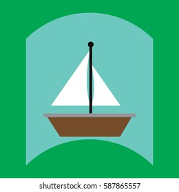 flat vector icon design collection boat and sail