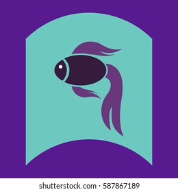 flat vector icon design collection fish silhouette