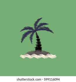 flat vector icon design collection palm tree and sea
