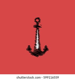 flat vector icon design collection sea anchor