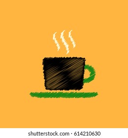  flat vector icon design collection  cup of hot coffee