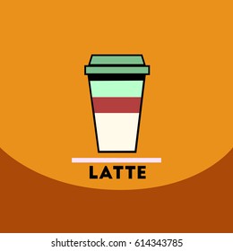 flat vector icon design collection  latte to go