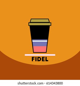 flat vector icon design collection  fidel coffee to go