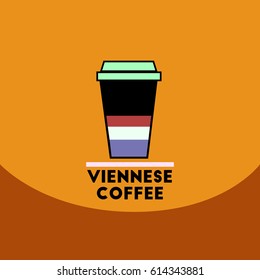 flat vector icon design collection  viennese coffee to go