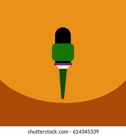 flat vector icon design collection  microphone in flat style