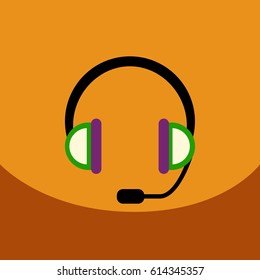 flat vector icon design collection  music headphones