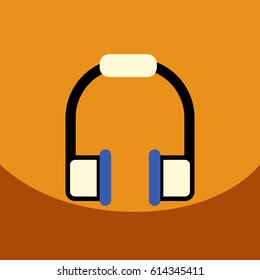 flat vector icon design collection  music headphones