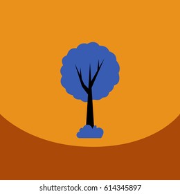 flat vector icon design collection  tree silhouette