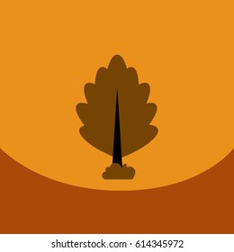 flat vector icon design collection  tree silhouette