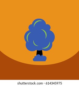 flat vector icon design collection  tree silhouette