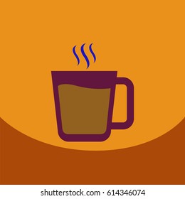 flat vector icon design collection  cup of hot coffee