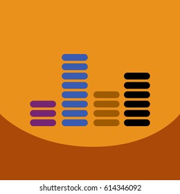 flat vector icon design collection  sound and audio waves