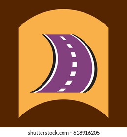 flat vector icon design collection highway silhouette