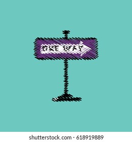 flat vector icon design collection road sign