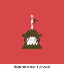 flat vector icon design collection lifeboat and flag