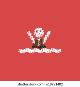 flat vector icon design collection man silhouette and sea