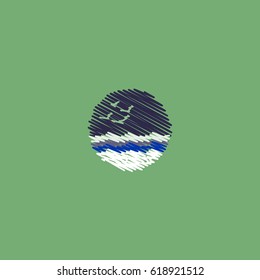 flat vector icon design collection sea and gulls