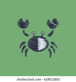 flat vector icon design collection crab silhouette