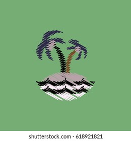 flat vector icon design collection palm tree and sea