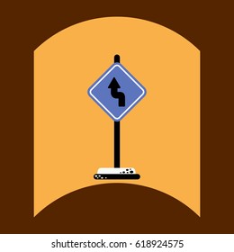 flat vector icon design collection road sign