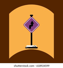 flat vector icon design collection road sign
