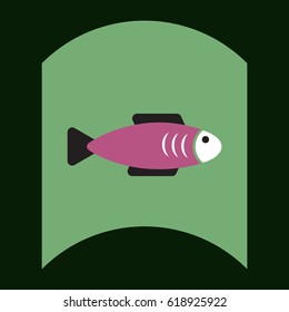 flat vector icon design collection fish silhouette