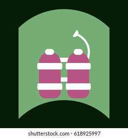 flat vector icon design collection oxygen cylinder