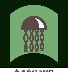 flat vector icon design collection jellyfish silhouette