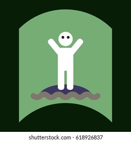 flat vector icon design collection man silhouette and sea