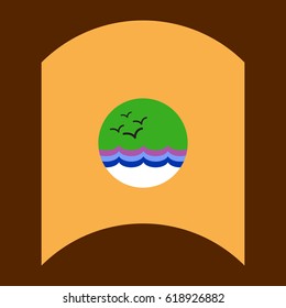flat vector icon design collection sea and gulls