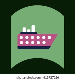 flat vector icon design collection ship in sea