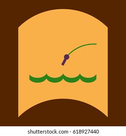 flat vector icon design collection sea fishing