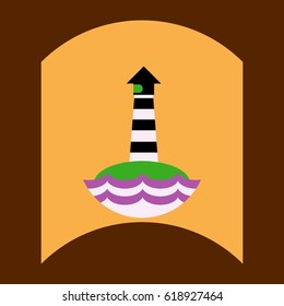 flat vector icon design collection lighthouse and sea