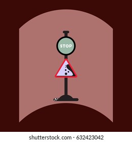 flat vector icon design collection road sign