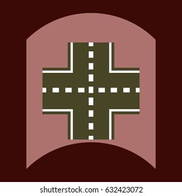 flat vector icon design collection road intersection