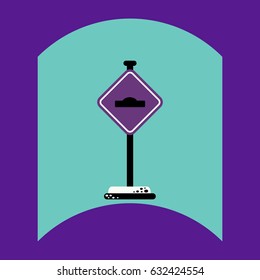 flat vector icon design collection road sign