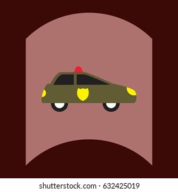 flat vector icon design collection police car