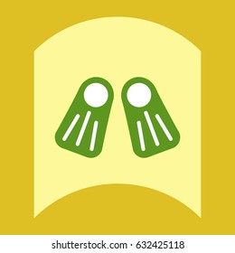 flat vector icon design collection underwater flippers