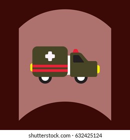 flat vector icon design collection ambulance silhouette