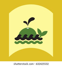 flat vector icon design collection whale silhouette