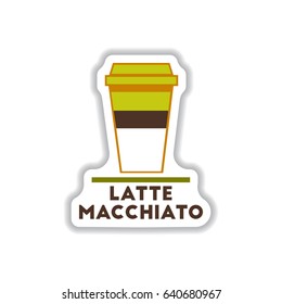 flat vector icon design collection latte macchiato to go