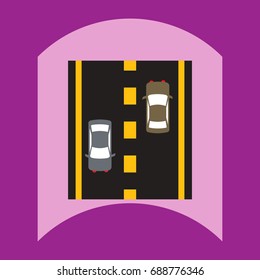 flat vector icon design collection highway silhouette