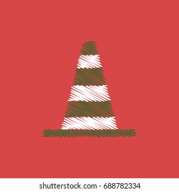 flat vector icon design collection traffic cone