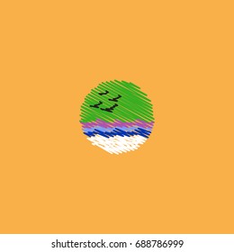 flat vector icon design collection sea and gulls