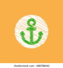 flat vector icon design collection sea anchor