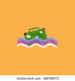 flat vector icon design collection suitcase in the sea