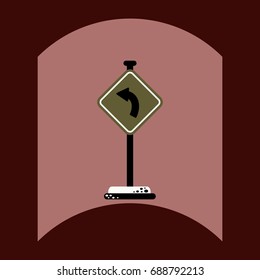 flat vector icon design collection road sign
